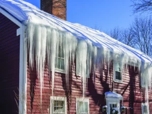 Ice dam removal Allouez, WI using steam on a residential roof